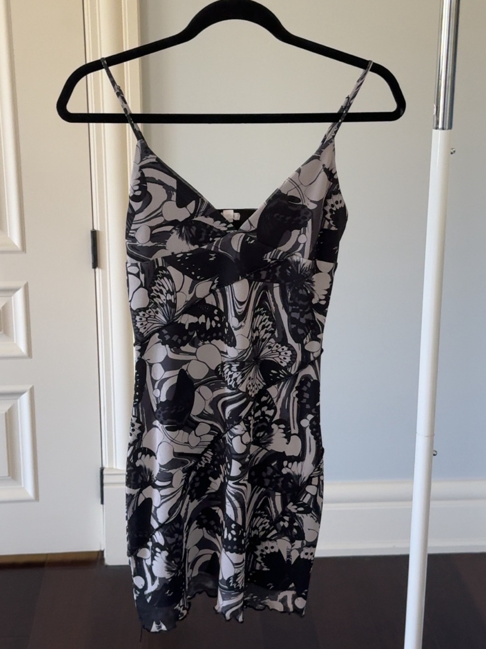 GARAGE Black & White Butterfly Print Slip Dress